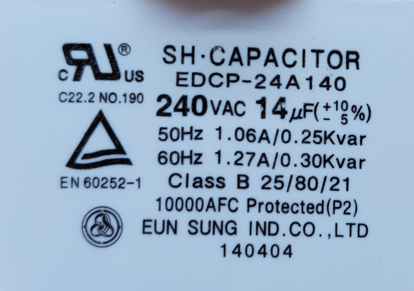 Genuine Refrigerator LG Capacitor Part#EDCP-24A140