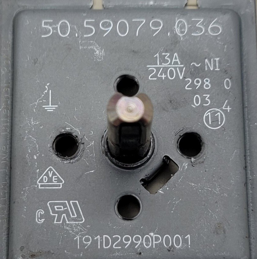 Genuine Oven GE Infinite Switch Part#191D2990P001