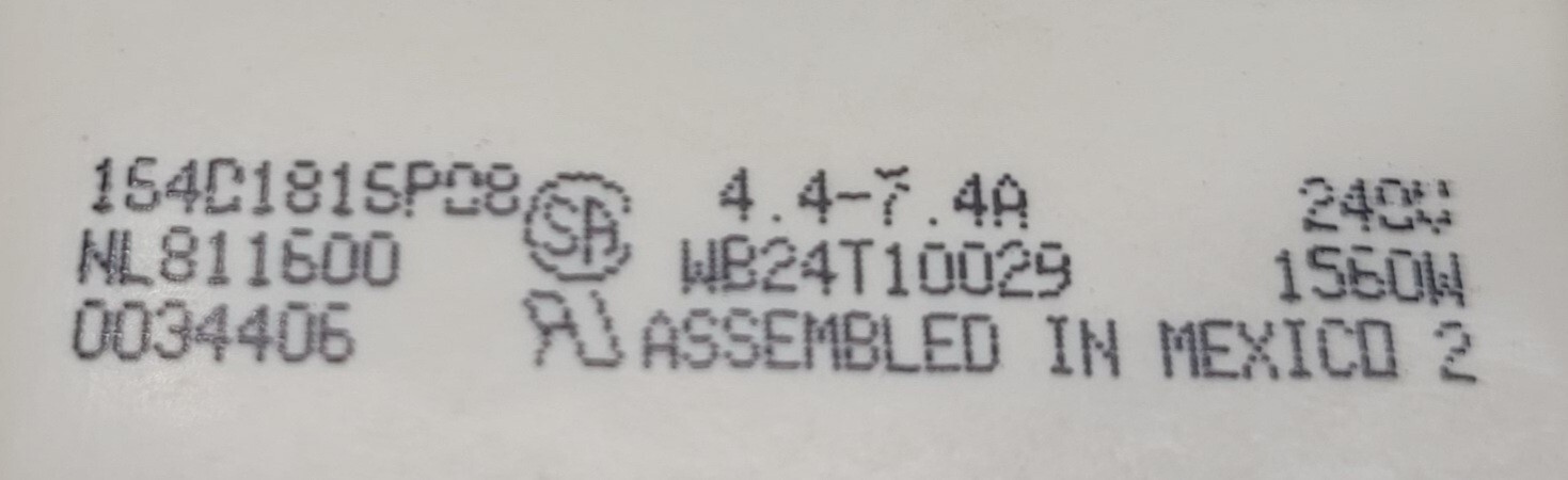 Genuine Oven GE Infinite Switch Part#164D1816P08