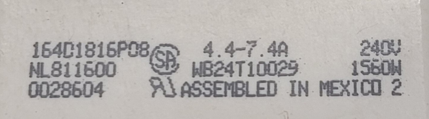 Genuine Electric Range GE Infinite Switch Part#164D1816P08
