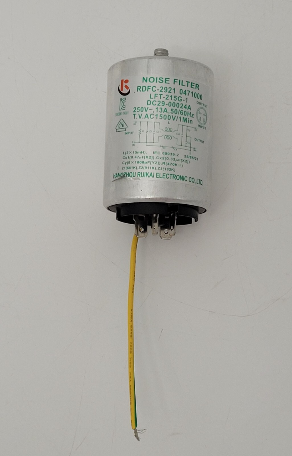 Genuine Washer Samsung Noise Filter Part#DC29-00024A