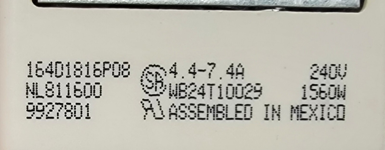 Genuine Oven GE Infinite Switch Part#164D1816P08