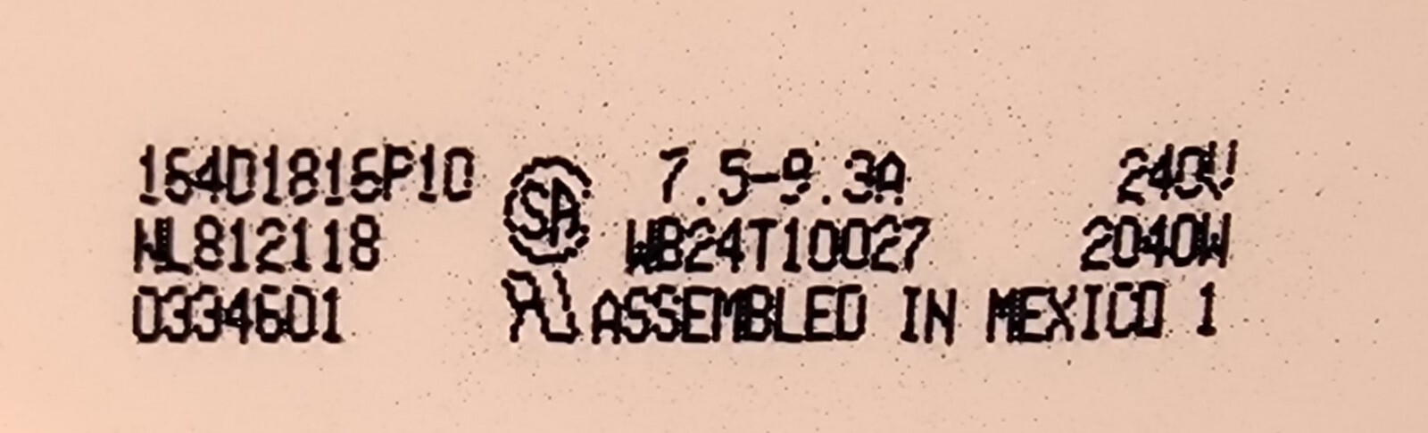 Genuine Oven GE Infinite Switch Part#164D1816P10