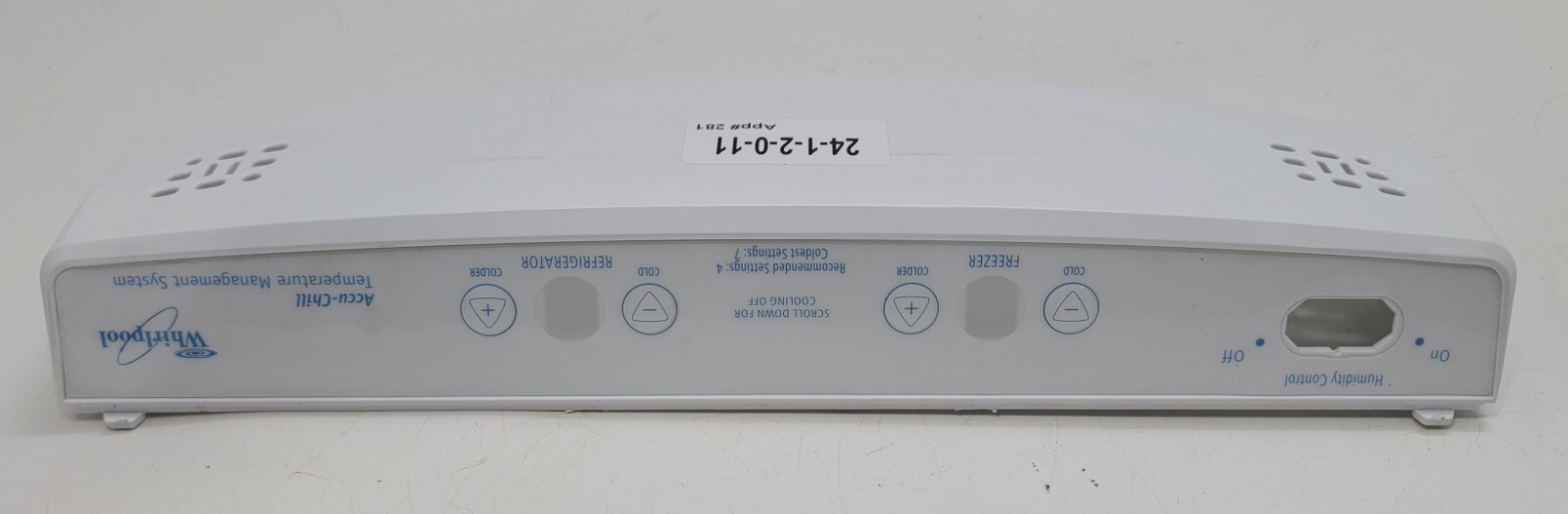 Genuine Refrigerator Whirlpool Control Panel Part#12806407