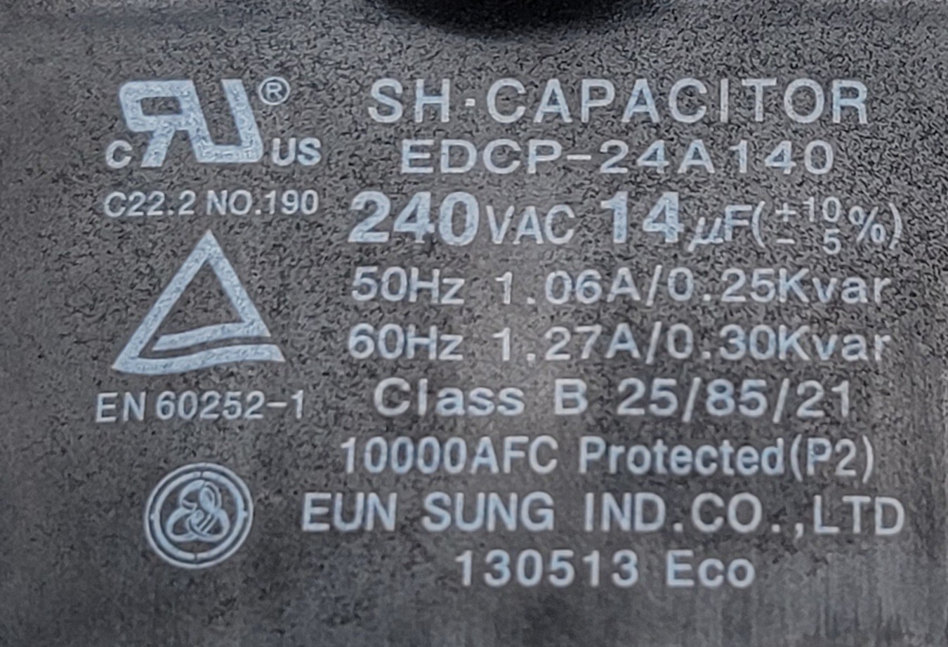 Genuine Refrigerator LG Capacitor Part#EDCP-24A140