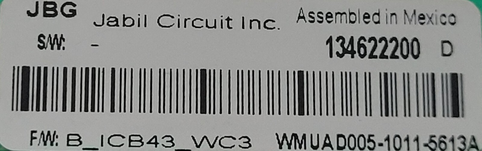 Genuine Washer Frigidaire Circuit Board Part#134622200
