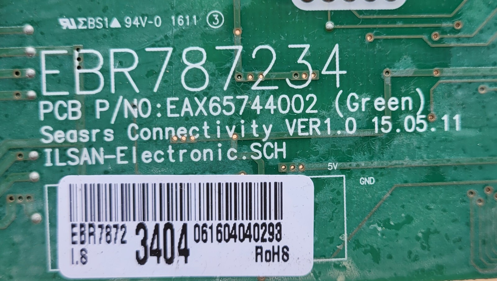 Genuine Refrigerator LG Control Board Part#EBR787234