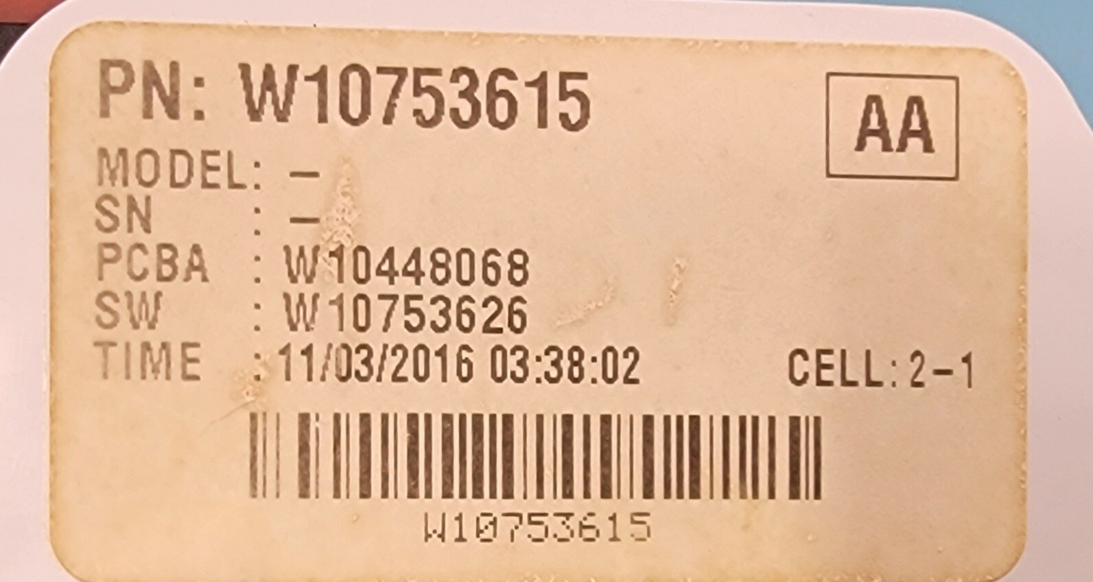 Genuine Dryer Kenmore Control Board Part#W10753615