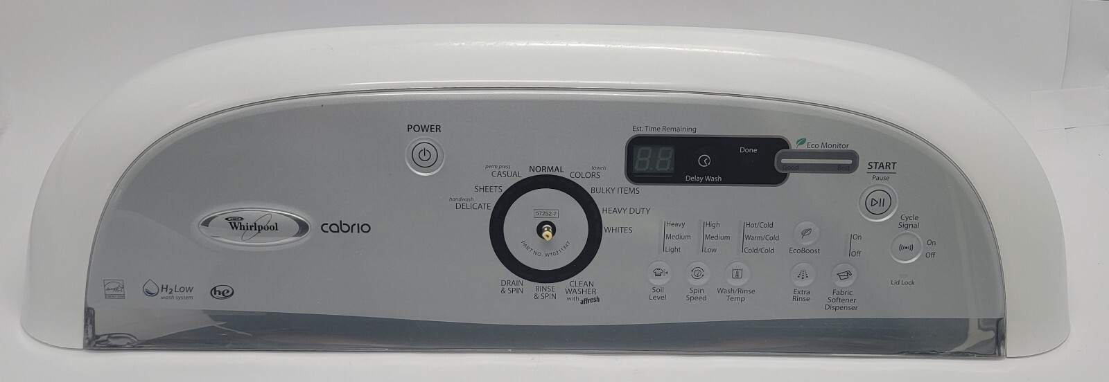 Genuine Washer Whirlpool Control Panel Part#W10298624