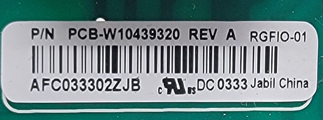 Genuine Refrigerator Kitchen Aid Control Board Part#W10439320
