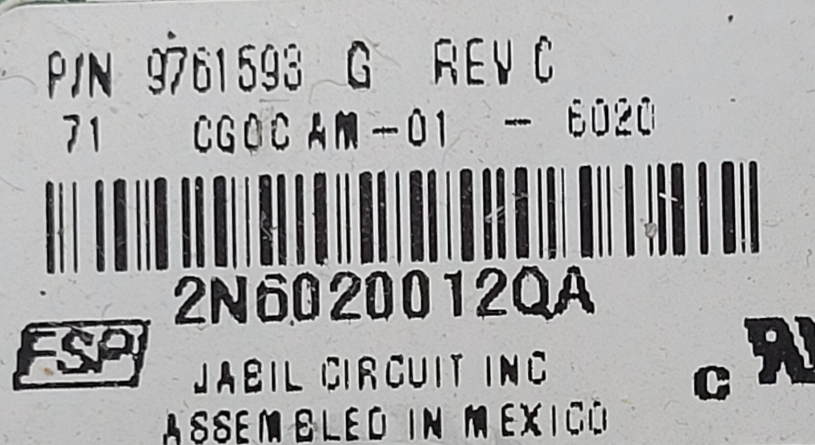 Genuine Oven Kitchen Aid Control Board Part#9761593