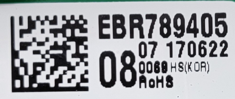 Genuine Refrigerator LG Control Board Part#EBR78940508