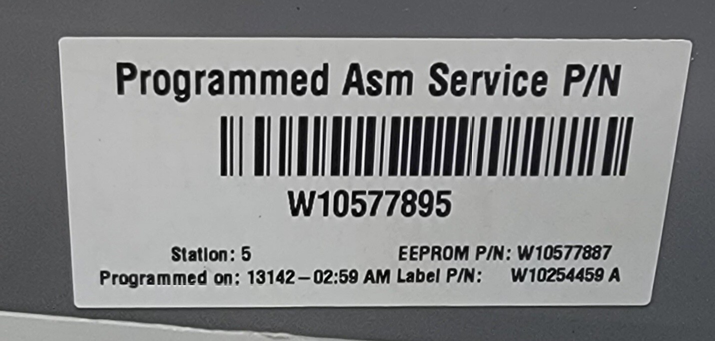Genuine Washer Whirlpool Control Board Part#W10570739