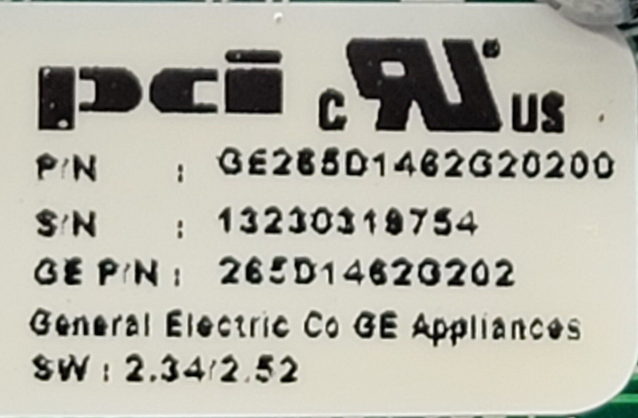 Genuine Dishwasher GE Control Board Part#265D1462G202