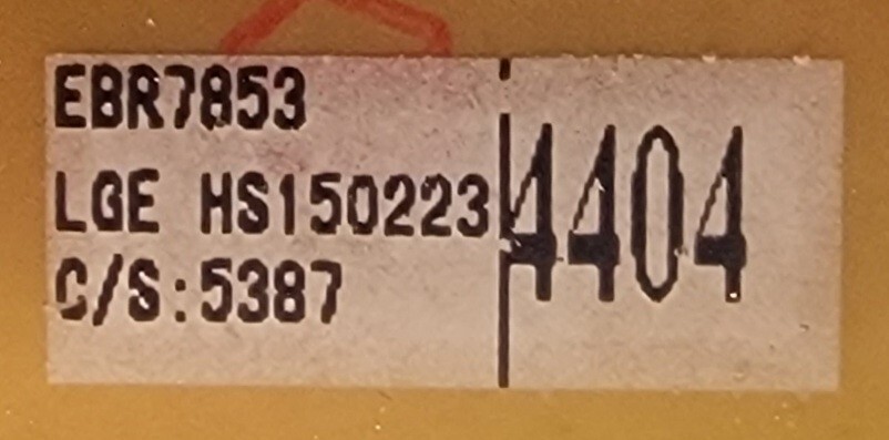 Genuine Washer LG Control Board Part#EBR78534404