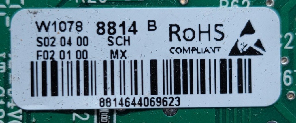 Genuine Refrigerator Kitchen Aid Control Board Part#W10788814