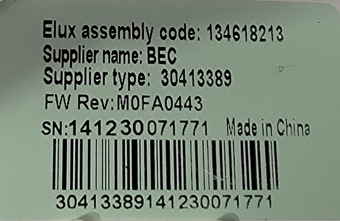 Genuine Washer Electrolux Control Board Part#134618213