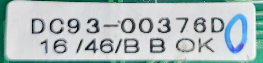 Genuine Dryer Samsung Control Board Part#DC93-00376D