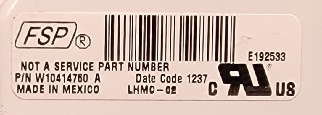 Genuine Dryer Whirlpool Control Board Part#W10414760