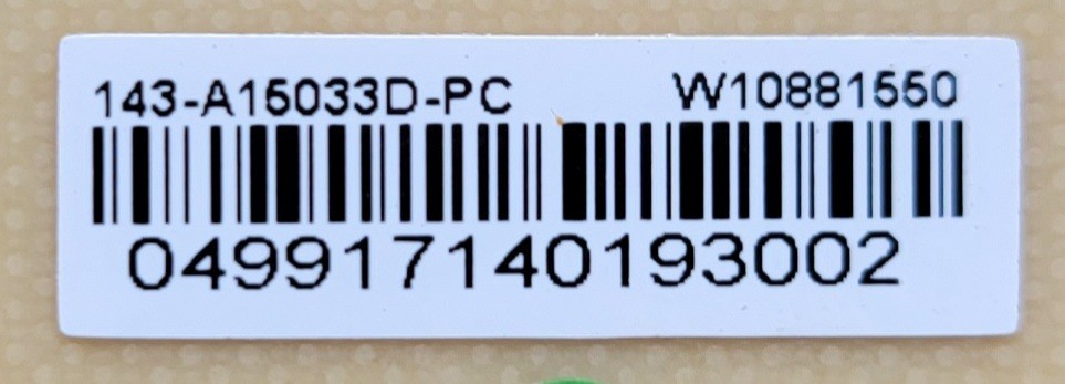 Genuine Microwave Whirlpool Control Board Part#W10881550