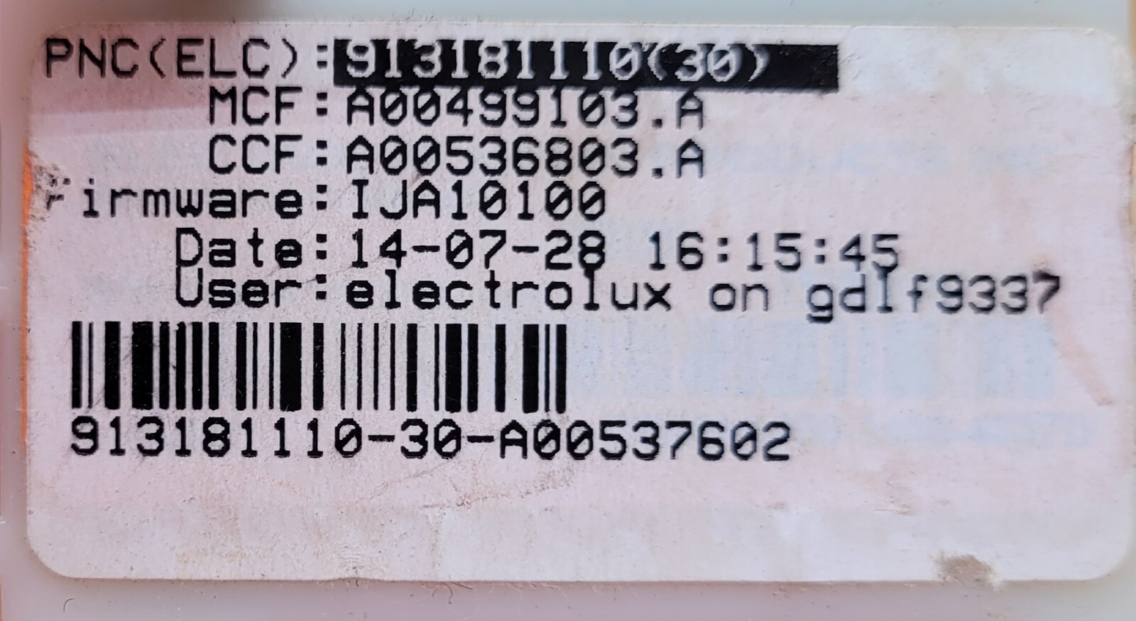 Genuine Washer Whirlpool Control Board Part#913181110