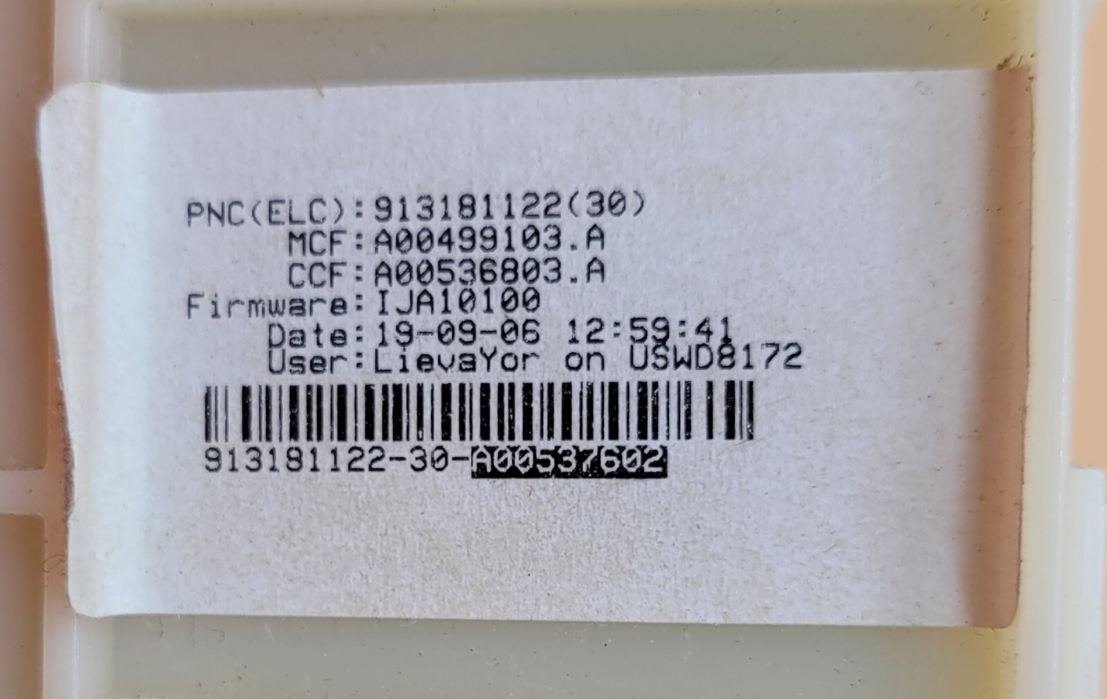 Genuine Washer Whirlpool Control Board Part#913181110