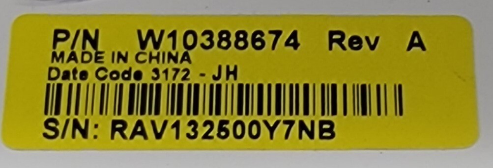 Genuine Dryer Whirlpool Control Panel Part#W10388674
