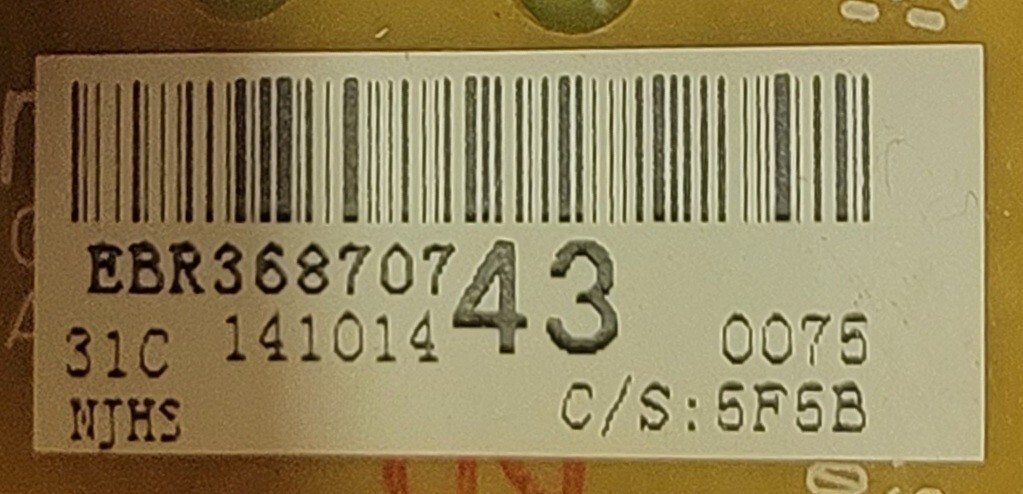 Genuine Washer LG Control Board Part#EBR36870743