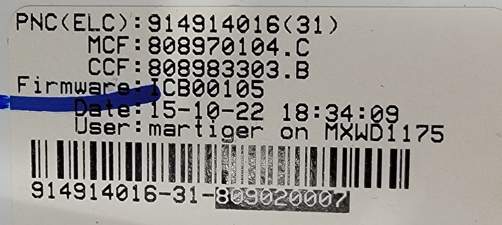 Genuine Washer Electrolux Control Board Part#134622262