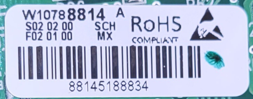 Genuine Refrigerator Whirlpool Control Board Part#W10788814