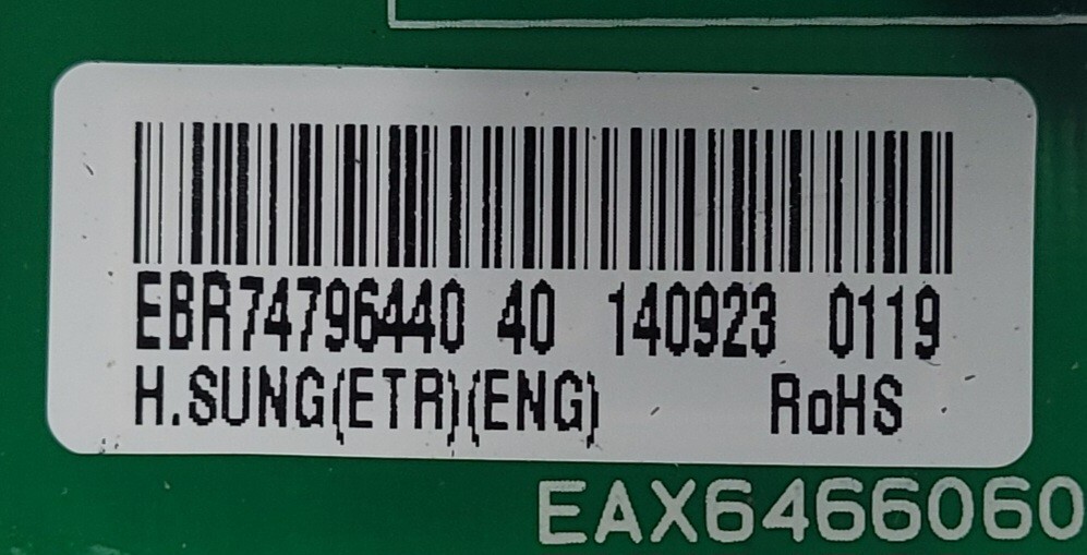 Genuine Lg Refrigerator Control Board Part#EBR74796440