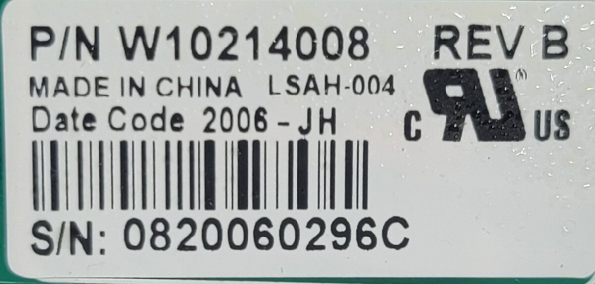 Genuine Dryer Whirlpool Control Board Part#W10214008