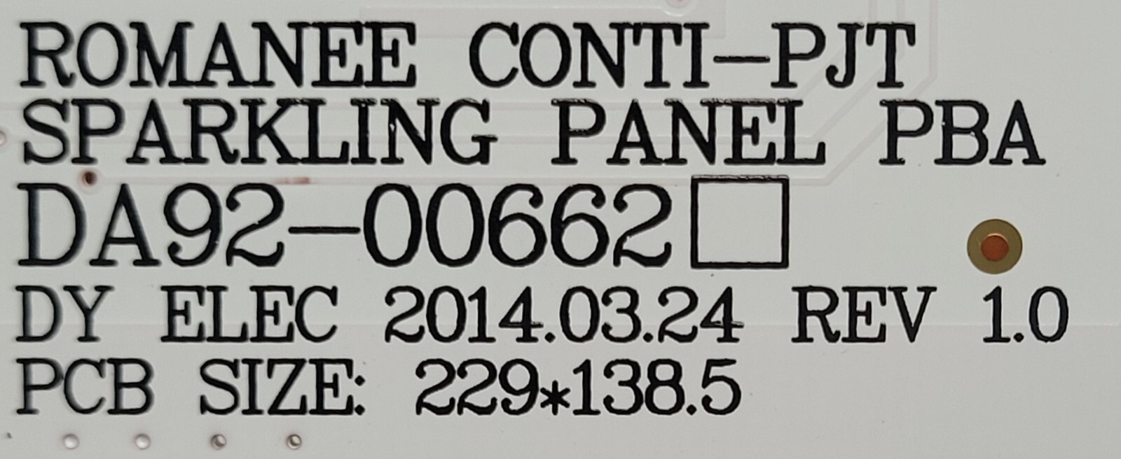 Genuine Refrigerator Samsung Dispenser Control Board Part#DA92-00662