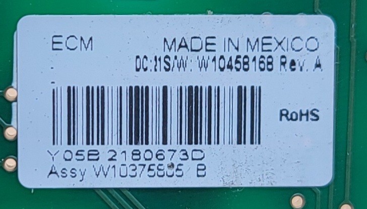 Genuine Dishwasher Amana Control Board Part#W10375805 2180673D