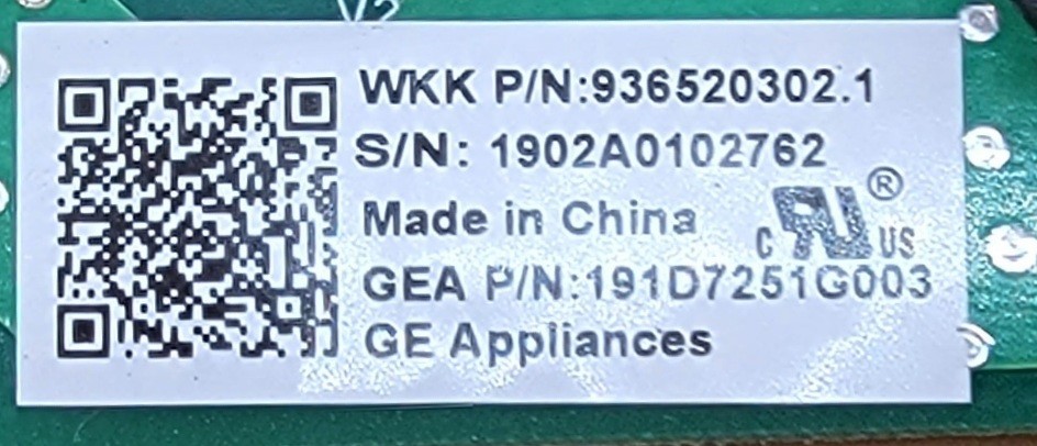 Genuine Cooktop Monogram Filter Board Part#191D7251G003