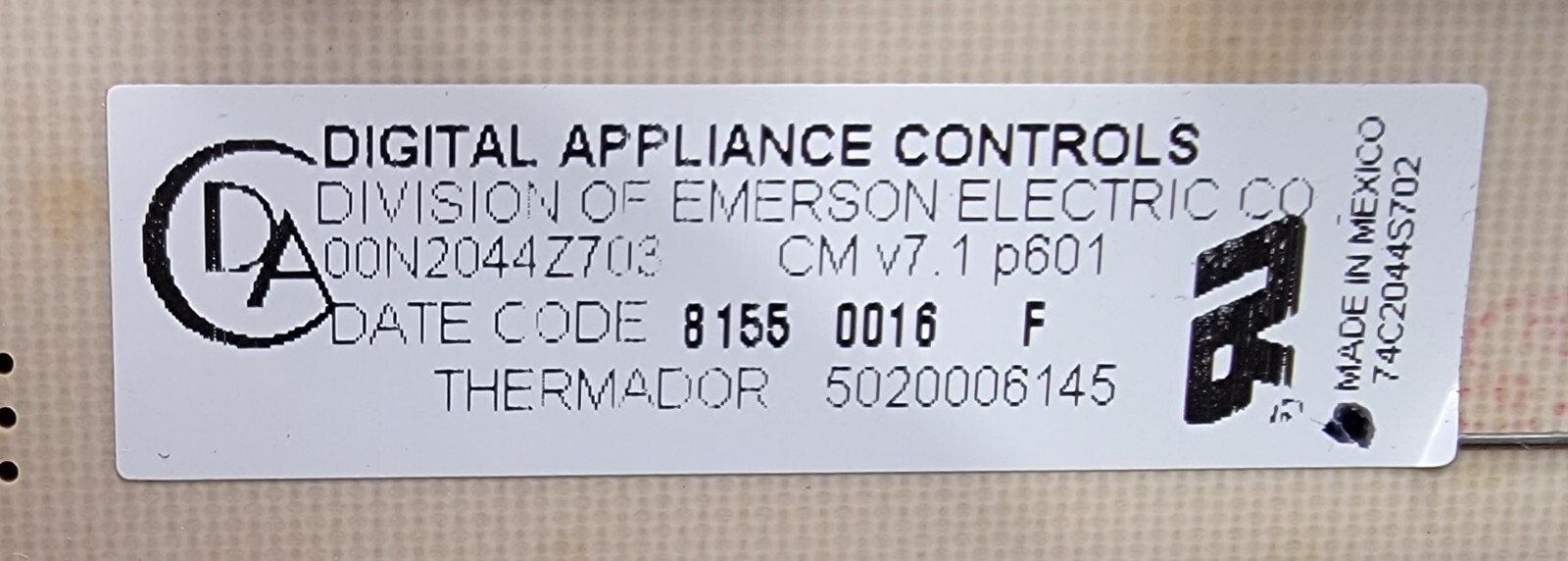 Genuine Double Oven Thermador Display Control Board Part#5020006145