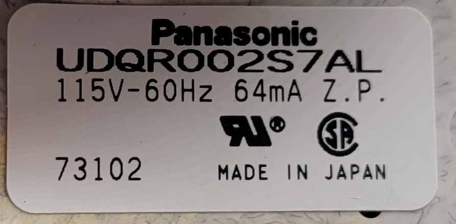 Genuine Refrigerator Sub-Zero Fan Motor Part#UDQR002S7AL