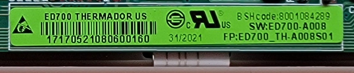 Genuine Refrigerator Thermador Control Board Part#8001084289 ED700-TH-A008S01