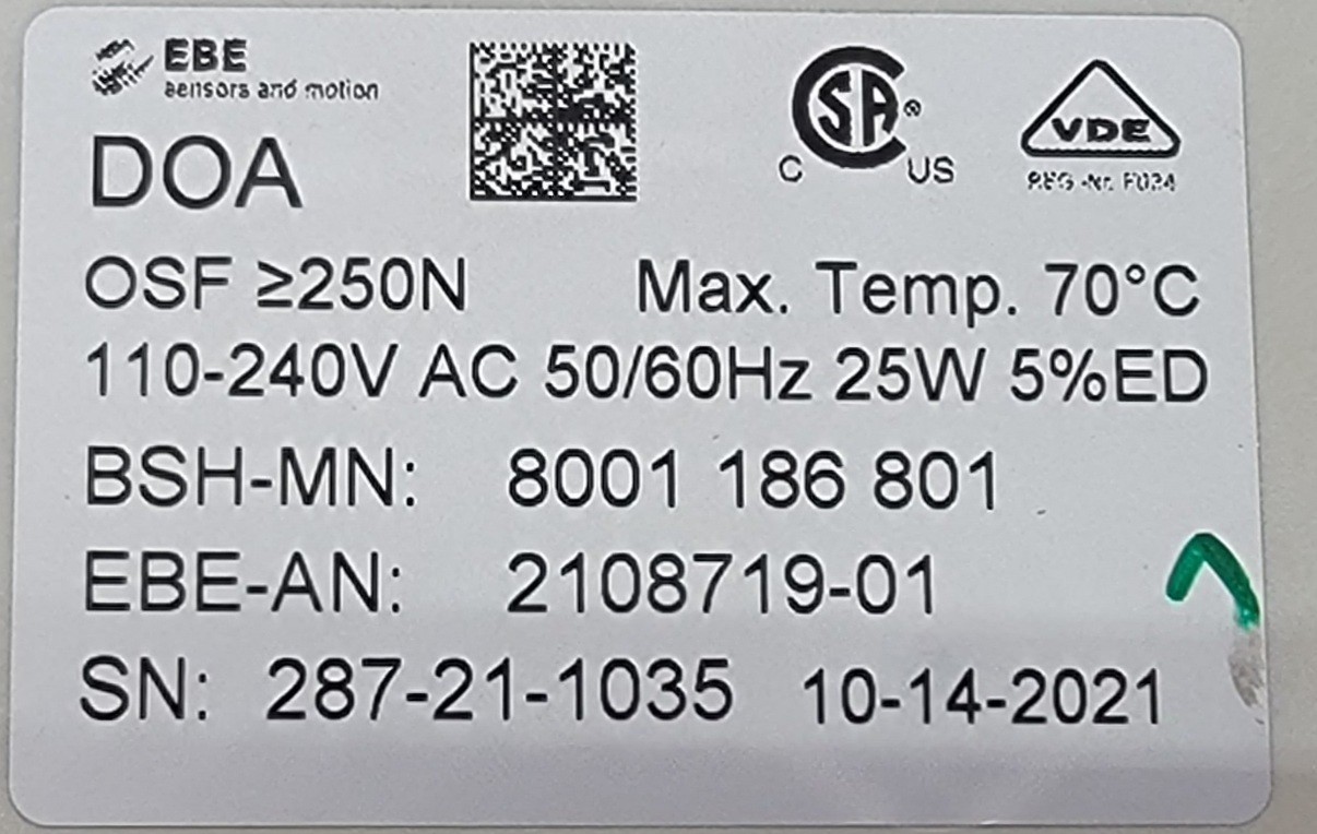 Genuine Refrigerator Thermador Sensor & Motion DOA Part#8001186801 2108719-01