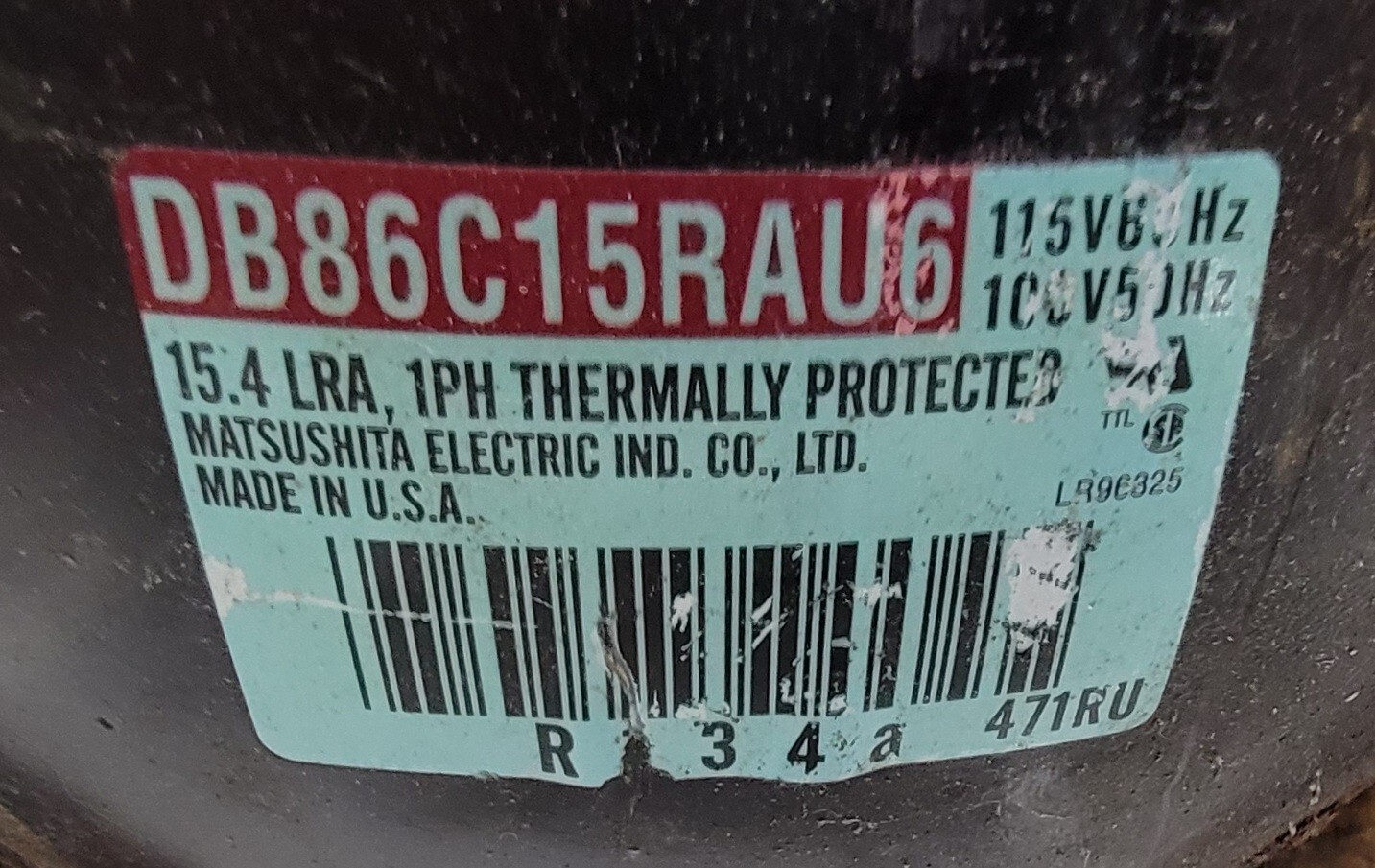 Genuine Refrigerator GE Monogram Compressor Part#DB86C15RAU6