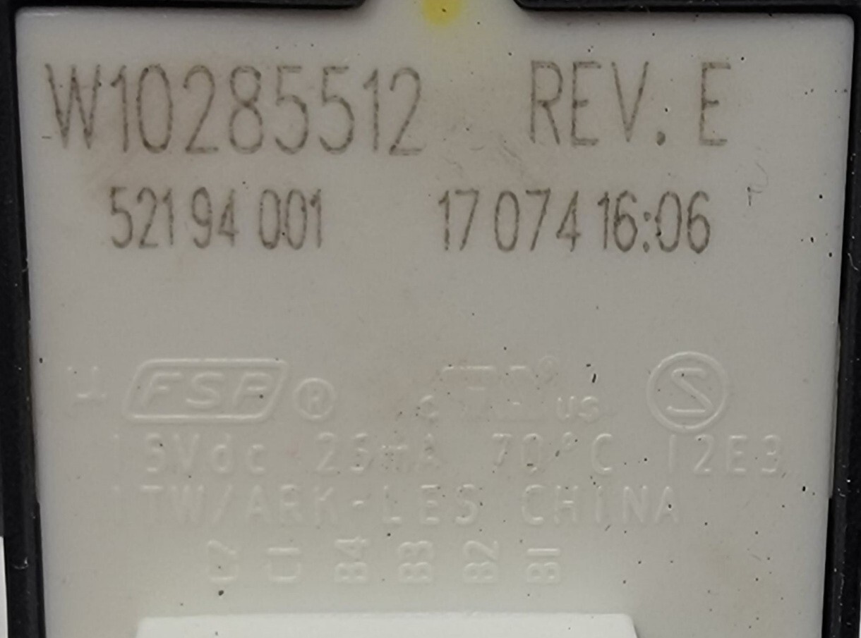 Genuine Washer Maytag Cycle Selector Switch Part#W10285512