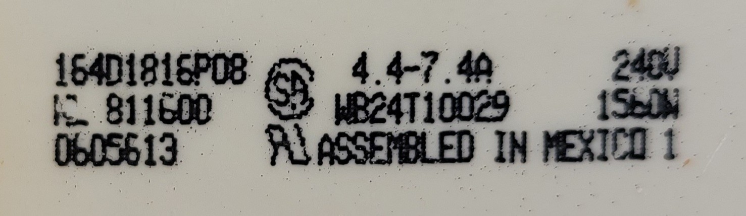 Genuine Oven GE Infinite Switch Part#164D1816P08