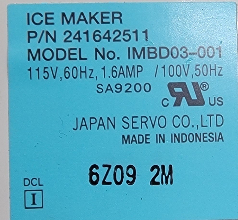 Genuine Refrigerator Frigidaire Ice Maker Part#241642511