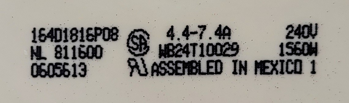 Genuine Oven GE Infinite Switch Part#164D1816P08