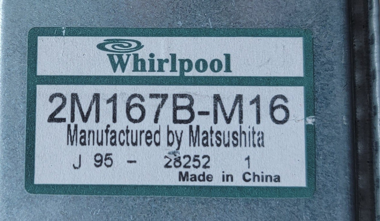 Genuine Double Oven Whirlpool Magnetron Part#2M167B-M16