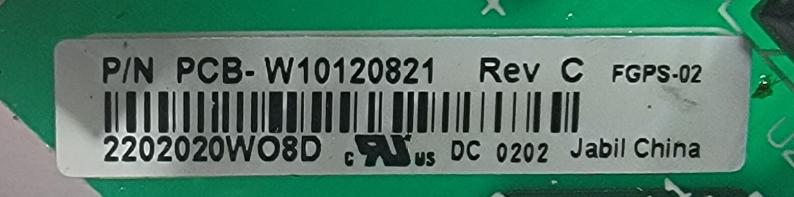 Genuine Refrigerator Whirlpool Control Board Part#W10120821