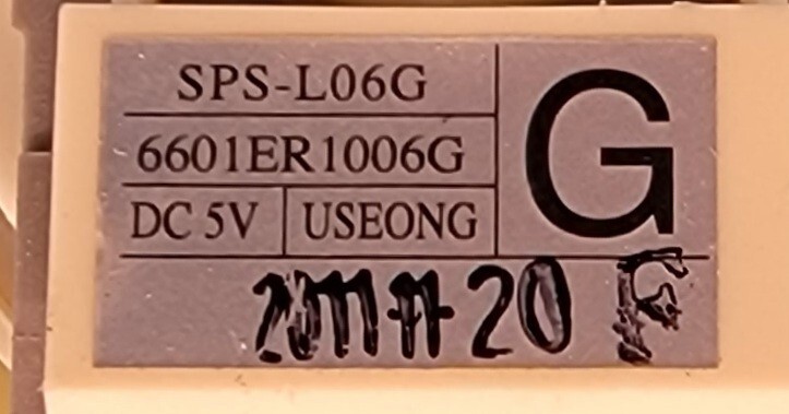 Genuine Washer LG Pressure Switch Part#6601ER1006G