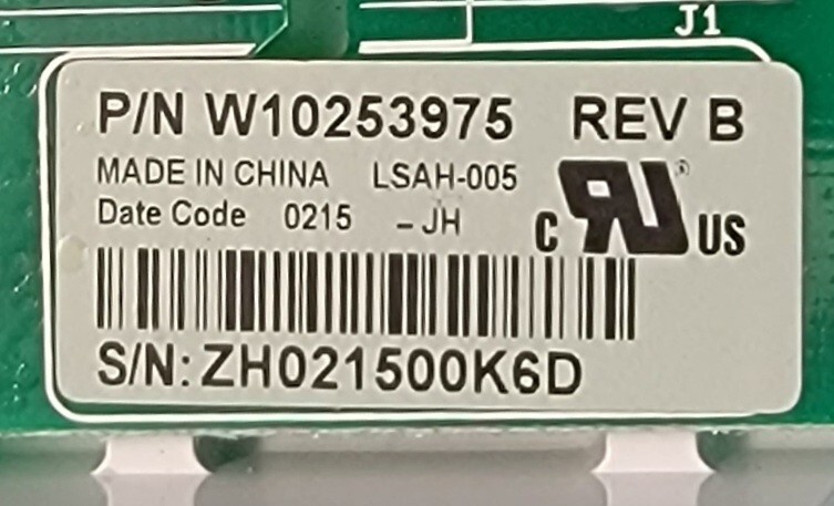 Genuine Dryer Whirlpool Control Board Part#W10253975