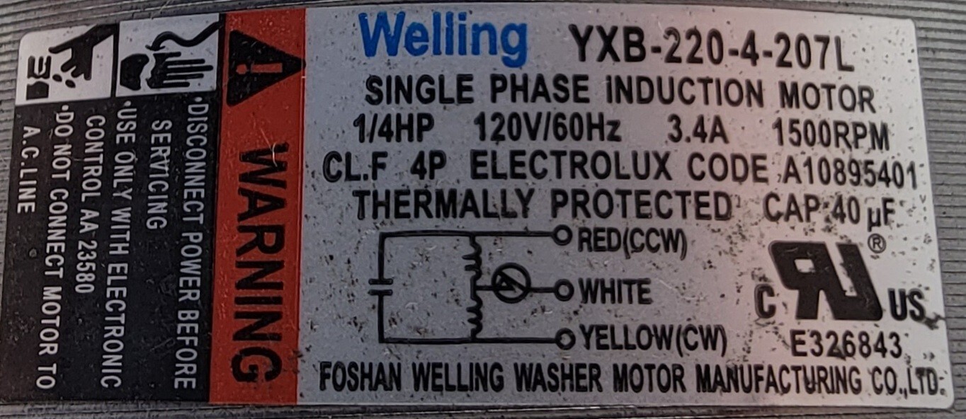 Genuine Washer/Dryer Frigidaire Drive Motor Part#YXB-220-4-207L