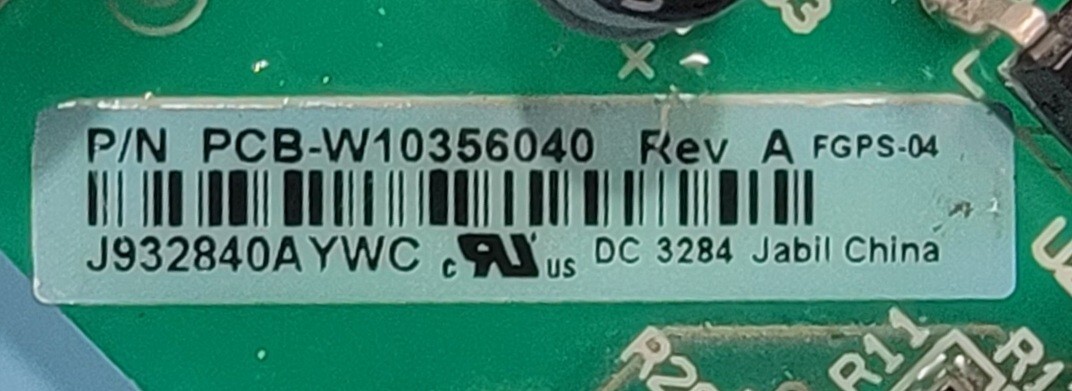 Genuine Refrigerator Jenn-Air Control Board Part#W10356040